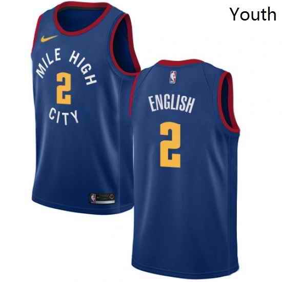 Youth Nike Denver Nuggets 2 Alex English Swingman Light Blue Alternate NBA Jersey Statement Edition